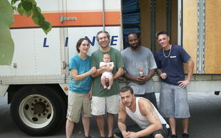 All Jersey Moving and Storage team capturing a photo with its client after service